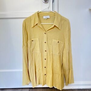 L’Academie Yellow Button-Down Shirt